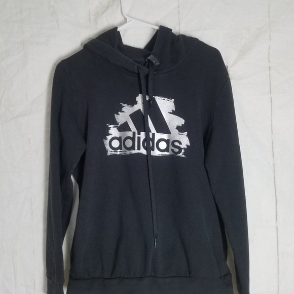 Adidas black hooded sweatshirt size large - Picture 2 of 7